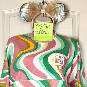 NEW WDW SWIRL Spirit Jersey & Ears Adult Walt Disney World Spring XS AOP 2